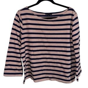 J.Crew Striped Boatneck 3/4 Sleeve Top XL